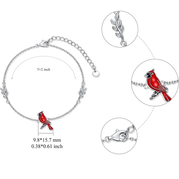 14k Angel Cardinal Charm Fine Jewelry Bracelet - Picture 6 of 6